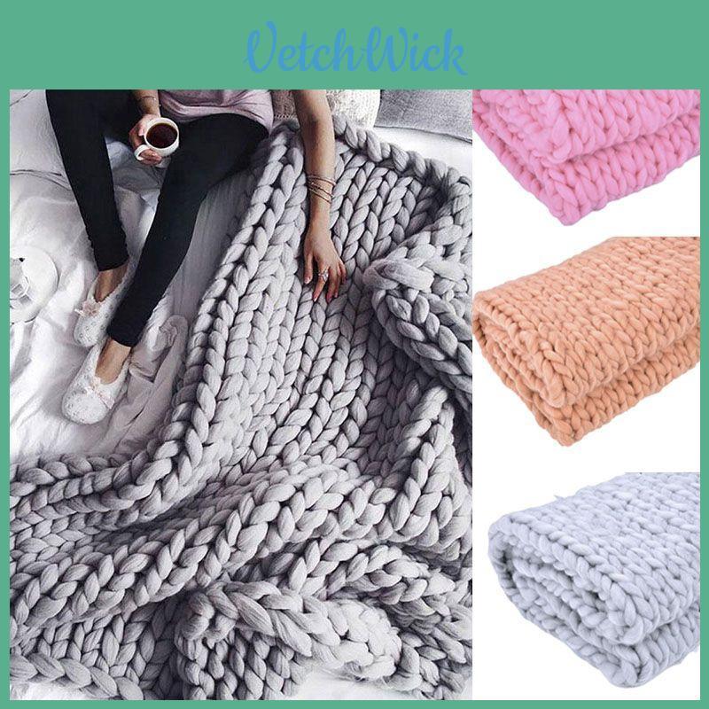 Luxurious Chunky Knitted Blanket With Soft Merino Wool For Cozy Winter Nights
