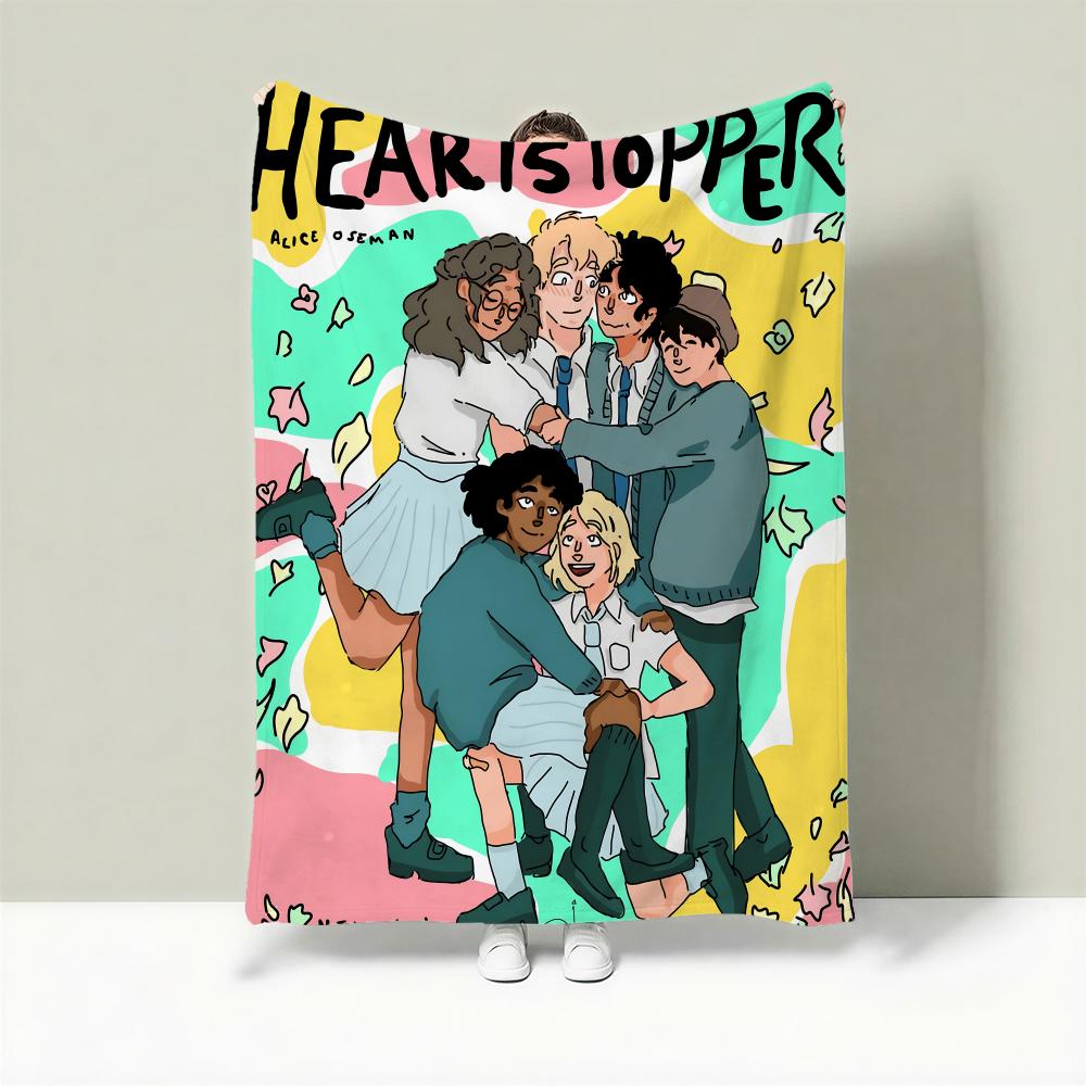 Drama H-Heartstopper Throw Lightweight 240g Flannel Blanket Soft Skin-friendly for Summer Cooling