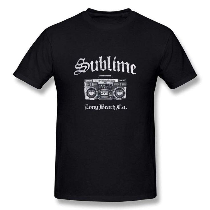 Sublime Band Long Beach T-Shirt, Heavy Black Cotton T-shirt, Size S to 5XL Unisex T-Shirt S