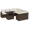 VidaXL Ensemble de canapé de jardin 9 pièces avec coussins en poly rattan marron 3348974