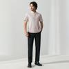 Qipai Men's Summer Casual Mandarin Collar Short Sleeve Shirt