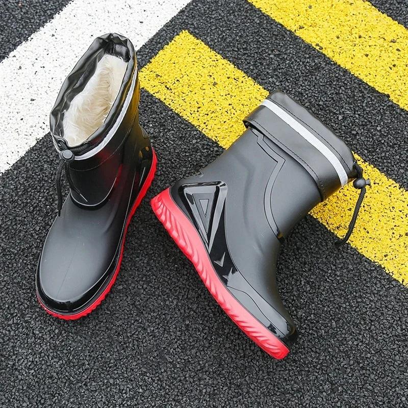 Fashionable Rain Boots for Men, New Style, Short and Mid-length Rain Boots, Non-slip Work Rubber Shoes, Outdoor Fishing Shoes