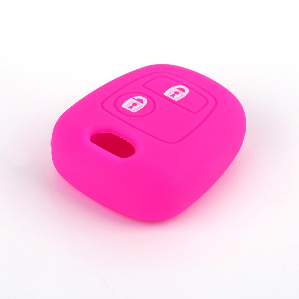 Suitable for Peugeot 206 Straight 2-button Silicone Key Cover Citroen Key Bag Citroen Picasso Remote Control Cover