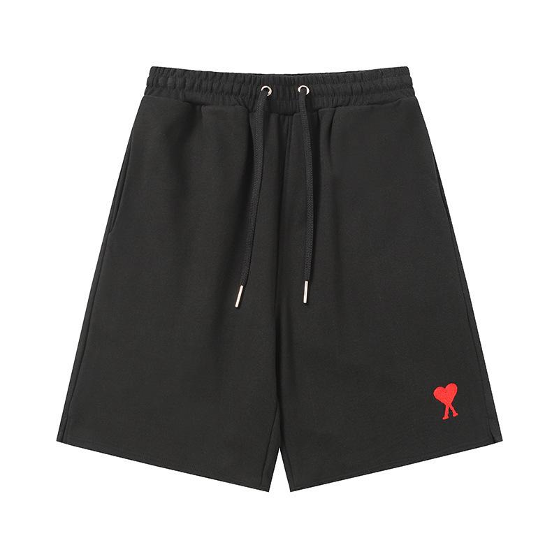 Ami Women's Heart Embroidered Casual Summer Sweatpants - Classic Straight-Leg with Drawstring