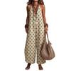 2026 European and American New Summer Cross-border Retro Polka Dot V-neck Loose Polka Dot Jumpsuit Sleeveless Straight Jumpsuit