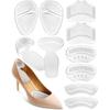 10PCS High Heel Comfort Pad Inserts, Silicone Shoe Cushion Insoles Heel Grips Liner Metatarsal Pads for Women Shoes Too Big, Prevent Rubbing
