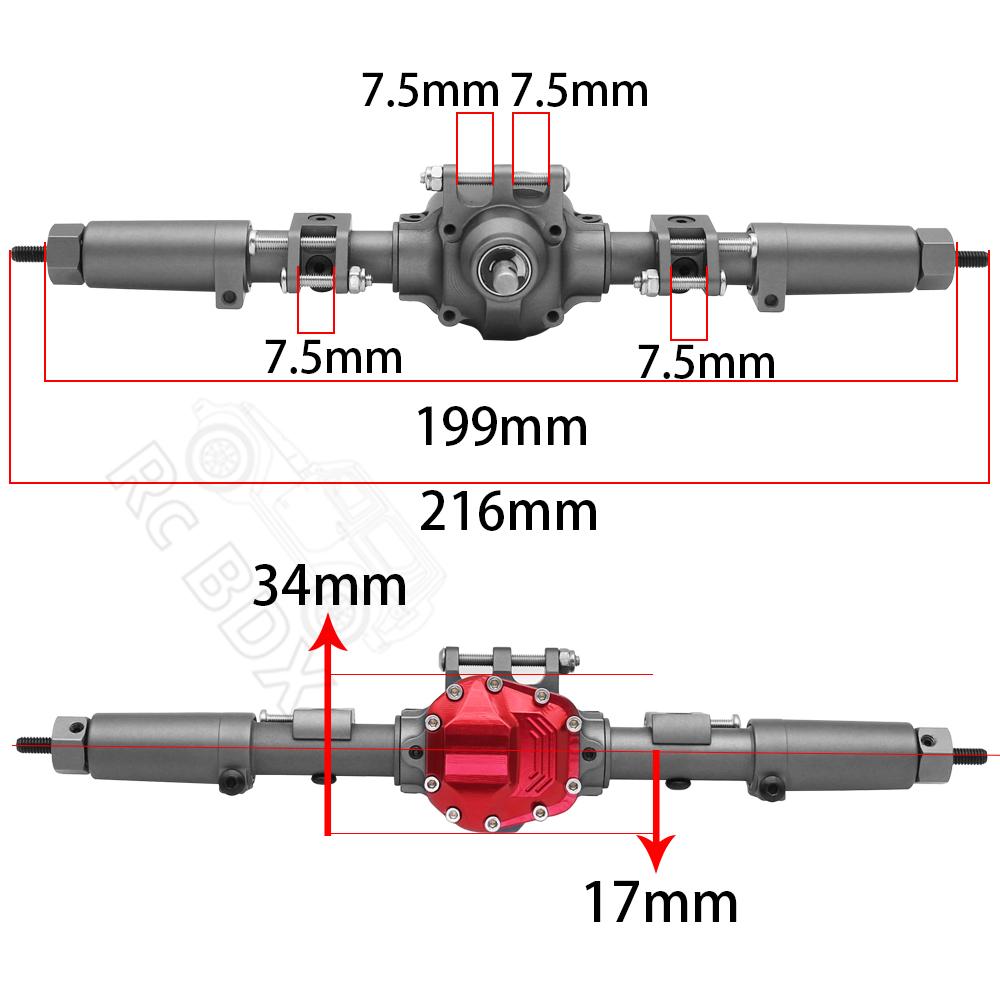 SCX10 II Aluminum Alloy CNC Front Rear Axle Set 30T/8T for 1/10 RC Crawler Axial AR44 90047 90046 AX90060 Builders Kit Upgrade