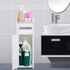 White Wooden Bathroom Cabinet Toilet Storage Shelf