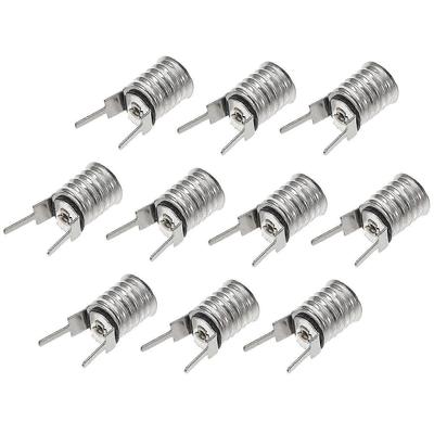 Pachet de 10 socluri cu filet pentru lumini indicatoare, suport metalic robust cu filet pentru soclu, adaptor pentru becuri mici, potrivit pentru uz industrial și casnic