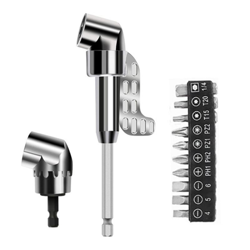 105 Degree Right Angle Driver Drilling and Driving Power Screwdriver Drill Attachment Adapter 1/4inch Hex Quick Changes