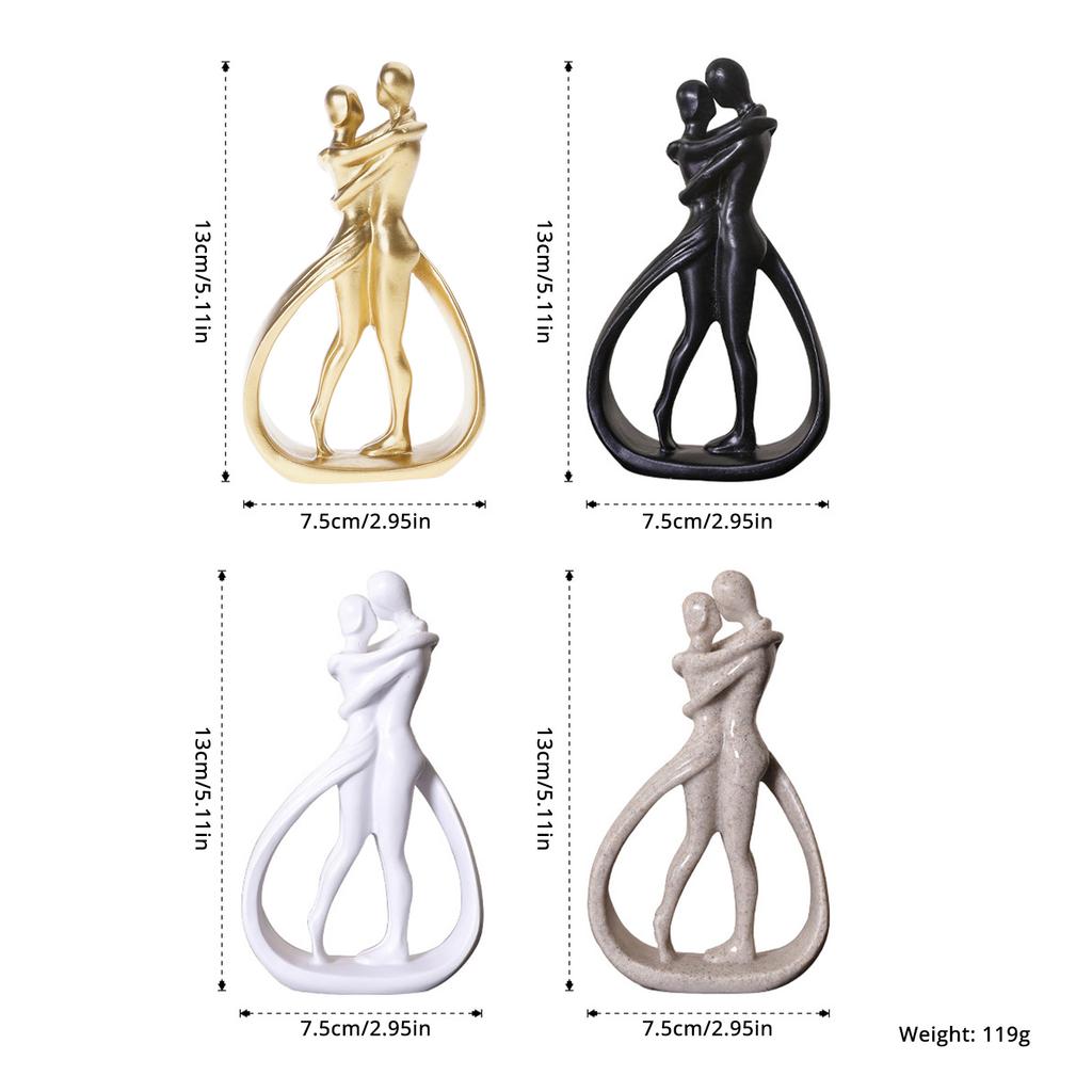 Lover Statue Huggings Couple Figurine Romantics Couple Figurines Aesthetic Decorations Modern Sculpture Decoration for Home