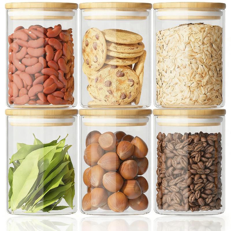 

High Borosilicate Glass Storage Jar for Kitchen: Transparent, Food-Grade, Sealed for Tea, Grains, and Snacks