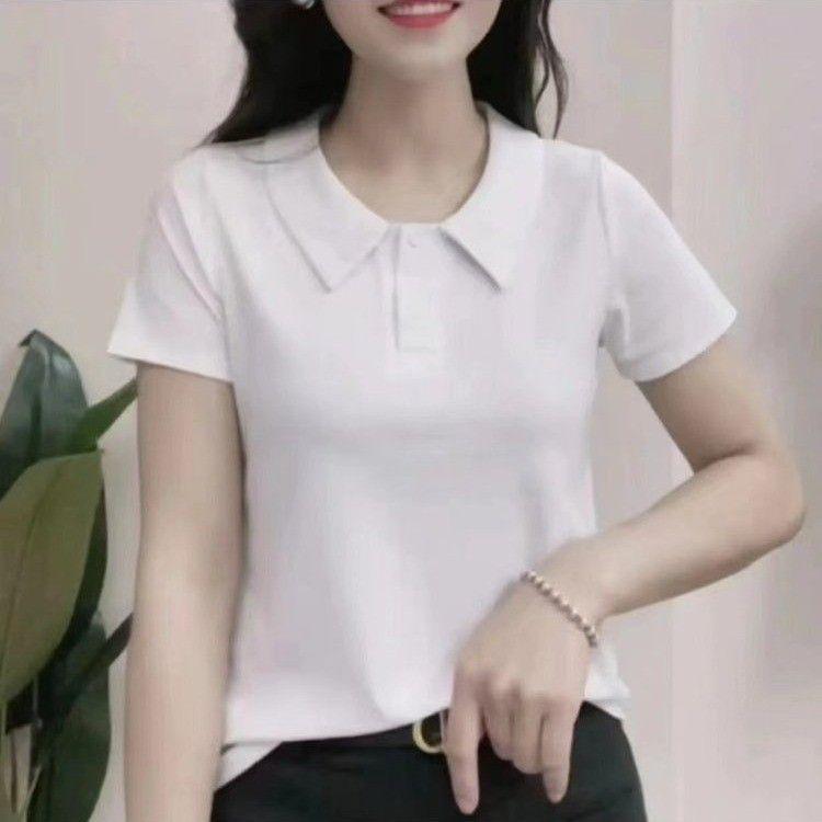 Women's Summer Short Sleeve Lapel Top - Chic, Slimming, and Age-Reducing Fashion Essential