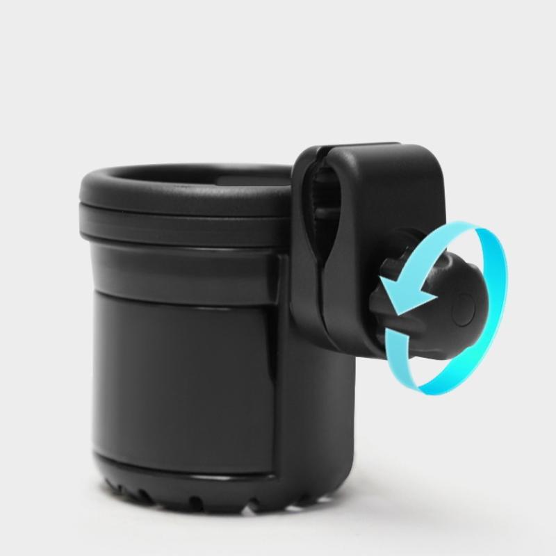 1 Piece Universal Tricycle Pram Phone Cup Holder Adjustable Black Baby Stroller Cup Holder 2-In-1 Twin Bottle Holder