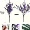 10 Bundles of Artificial Lavender Flowers, UV Resistant Fake Outdoor Plants, Perfect for Spring and Summer Garden Yard Decor, Home Room Decor