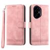 DIERFENG DF-03 For Honor 300 Leather Case Lines Imprint Wallet Phone Cover