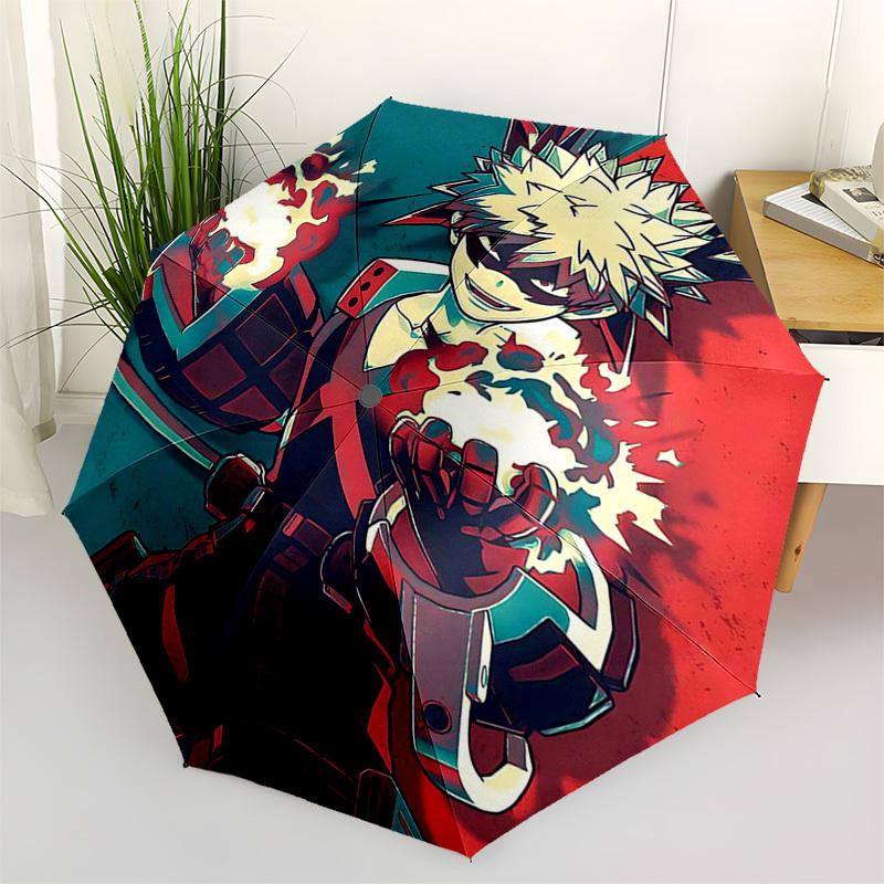 

1pc Kamado Tanjirou Outdoor Umbrella - Automatic Opening/Closing, Portable 3-Fold Design, 8-Bone Iron Frame, Perfect Gift for Fans, Travelers, Da