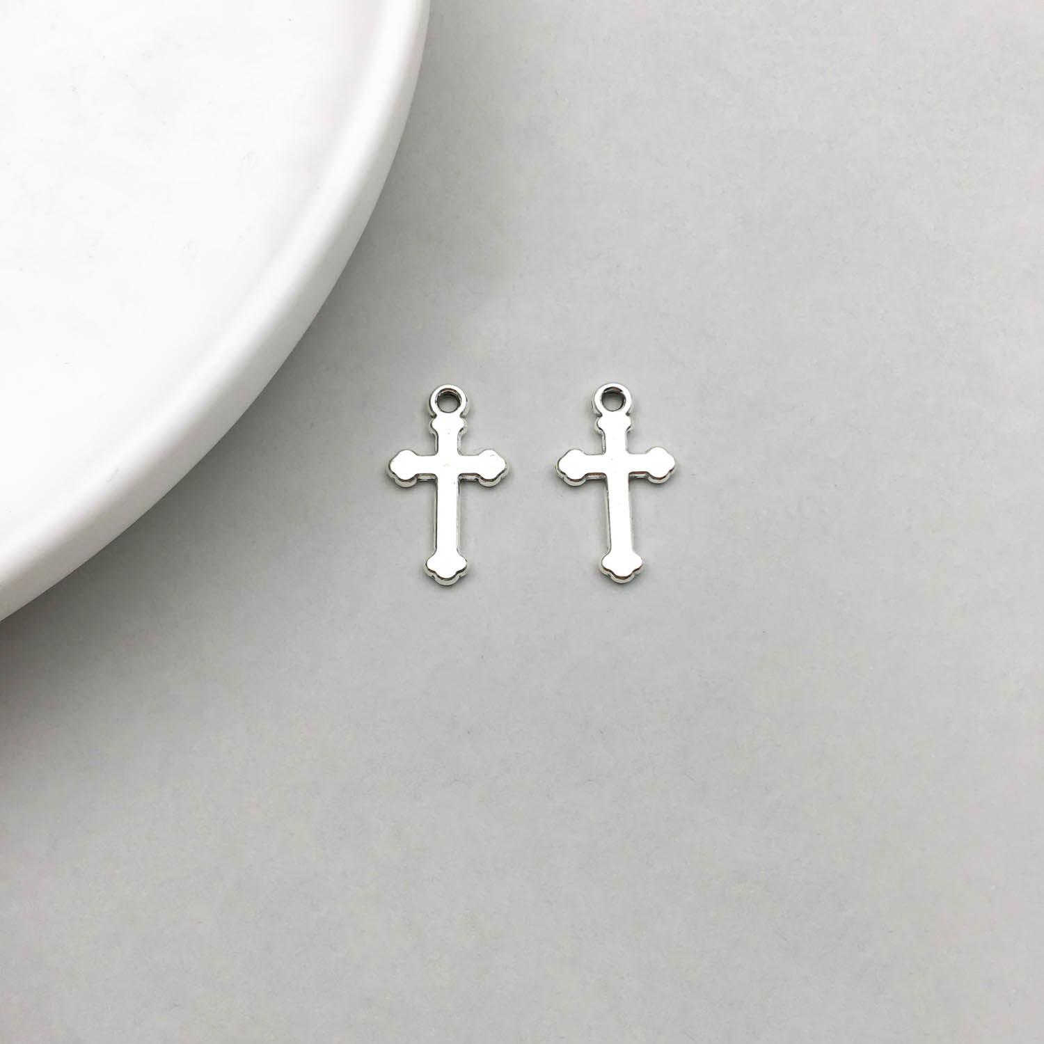 

Новый подвесной шарм в виде креста и сердца из античного серебряного сплава для DIY-украшений