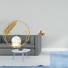 Crystal Metal Sculpture Figurine Vintage Ornament Statue Stand for Desk Office Bedroom Living Room
