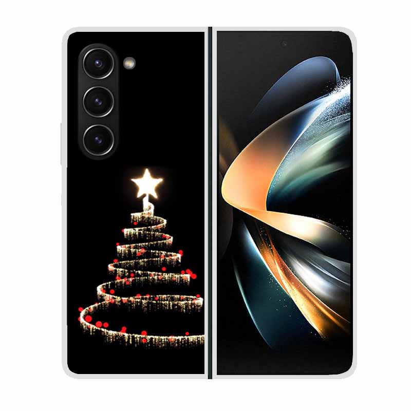 Christmas Cover For Samsung Galaxy Z Fold 5 5G Cases ZFold3 4 2 Clear Plastic Hard Back Cases For Samsung Z Fold 3 Phone Covers