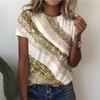 Women's T Shirt Basic Print Short Sleeve Regular Tops Round Neck Daily Weekend