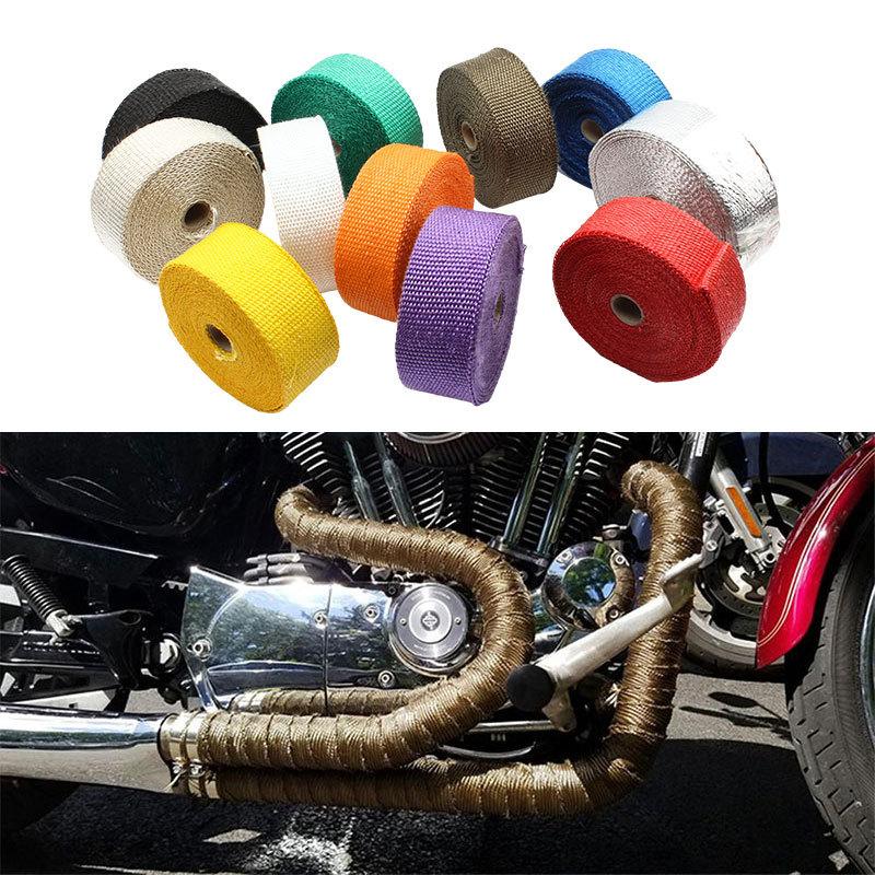 Nastro Termico per Scarico Moto Avvolgimento Tubo Acqua Calda Auto Universale 5cm 5m Scudi Rotolo Isolante Parti Modificate Motocross