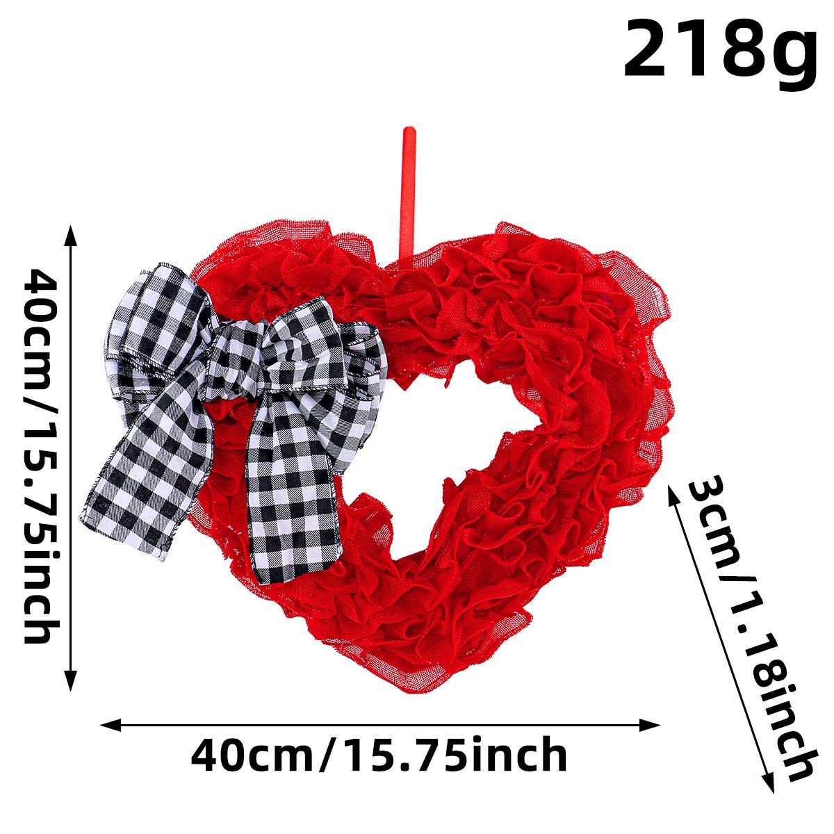 

Украшения для дверей, тканевый венок ко Дню святого Валентина, персиковое сердце, настенная подвесная праздничная композиция J3-1 Multiple bows