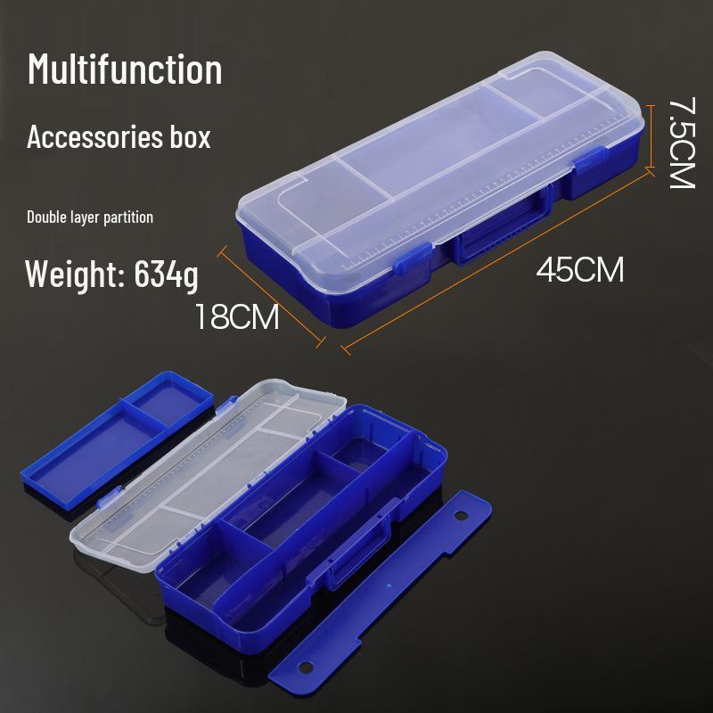Double-Layer Fishing Tackle Box with Removable Dividers for Hooks and Tools