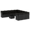 VidaXL Garden Lounge Set 12 Pcs with Cushions Black Braided Resin 3218415