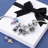 Charms 925 Silver Happy Graduation Series Bachelor's Cap Floral Charm Beaded Pendant Fit Bracelet Necklace Jewelry Gift