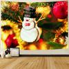 Christmas Snowman Decorative Print Pattern Tapestry Home Living Room Bedroom Wall Background Fabric Tapestry