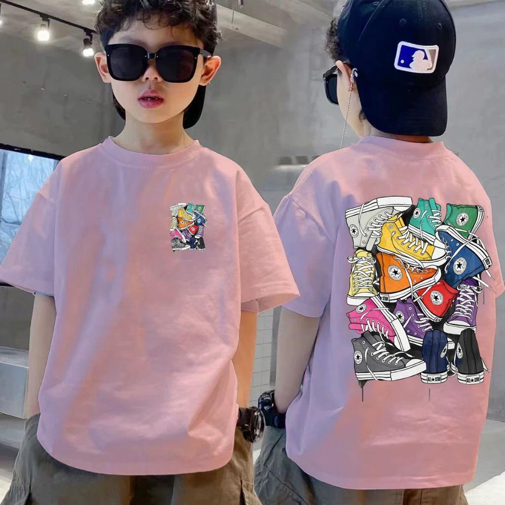 Round neck children's T-shirt cute, casual and lightweight
