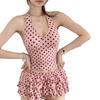 [Dry Rose] Polka Dot Millennium Sweet Spice Girl Wind Belly Skinny Cake Skirt Hot Spring Resort Split Swimsuit Women