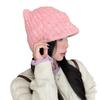 Autumn and winter hats women's big head circumference knitted wool hats cat ears cute ear protectors cold hats fleece thermal hats