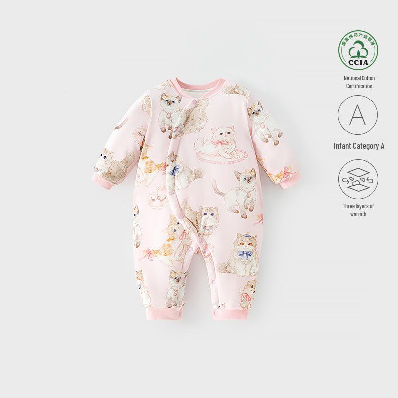 

Thickened Cotton Baby Bodysuit: Warm Long Sleeve Jumpsuit for Winter 59cm