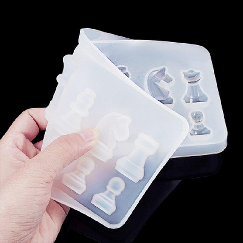 1/2PCS Chess Resin Mold Set Chess Pieces Silicone Mold Chess Board Epoxy Casting Mold for Diy Art Crafts Jewelry Making Family Board Games