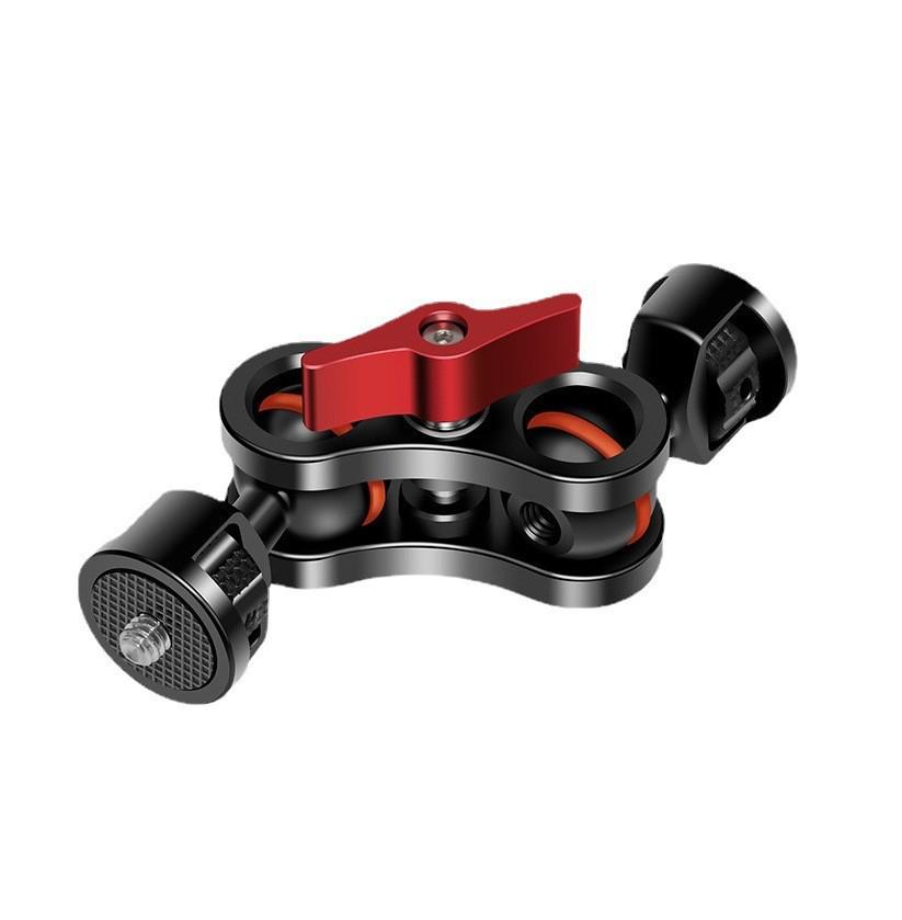 Magic Hand Double Gimbal: Powerful Crab Claw Clamp with Universal Metal Ball Head and Fixed Base