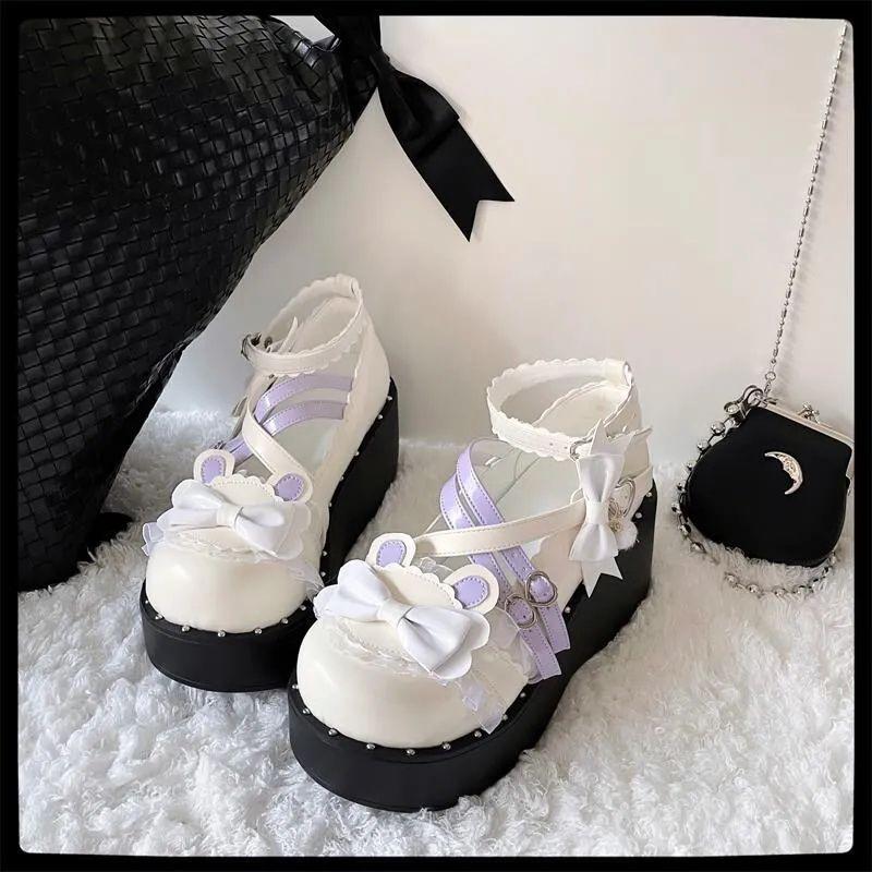 Lolita shoes 2024 spring JK with skirt cute small leather shoes platform muffin shoes sweet niche design single shoes
