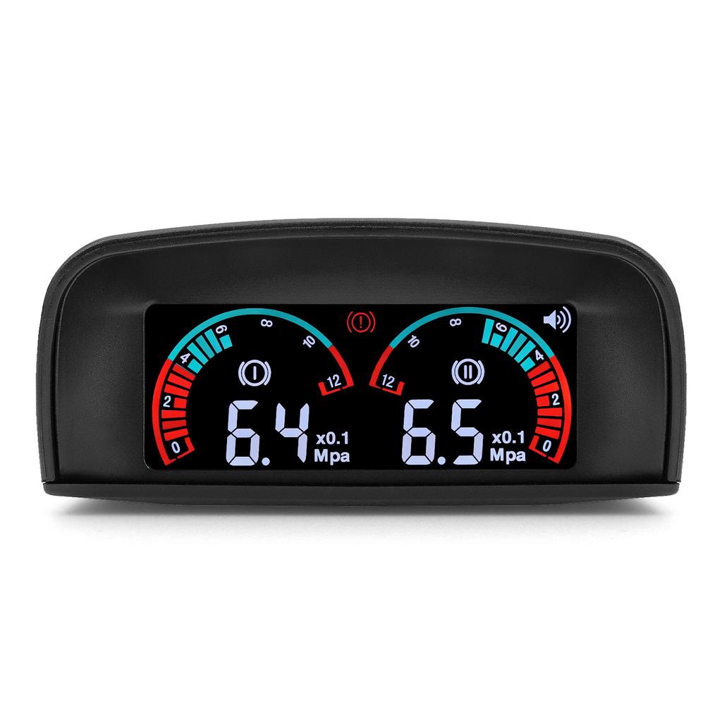 ZMFJH Dual Car Gauge 0-1.2Mpa Double Oil Pressure Meter with Sensor 1/8NPT,M10X1.0 LCD Meter with Buzzing Flash Alarm 12V24V