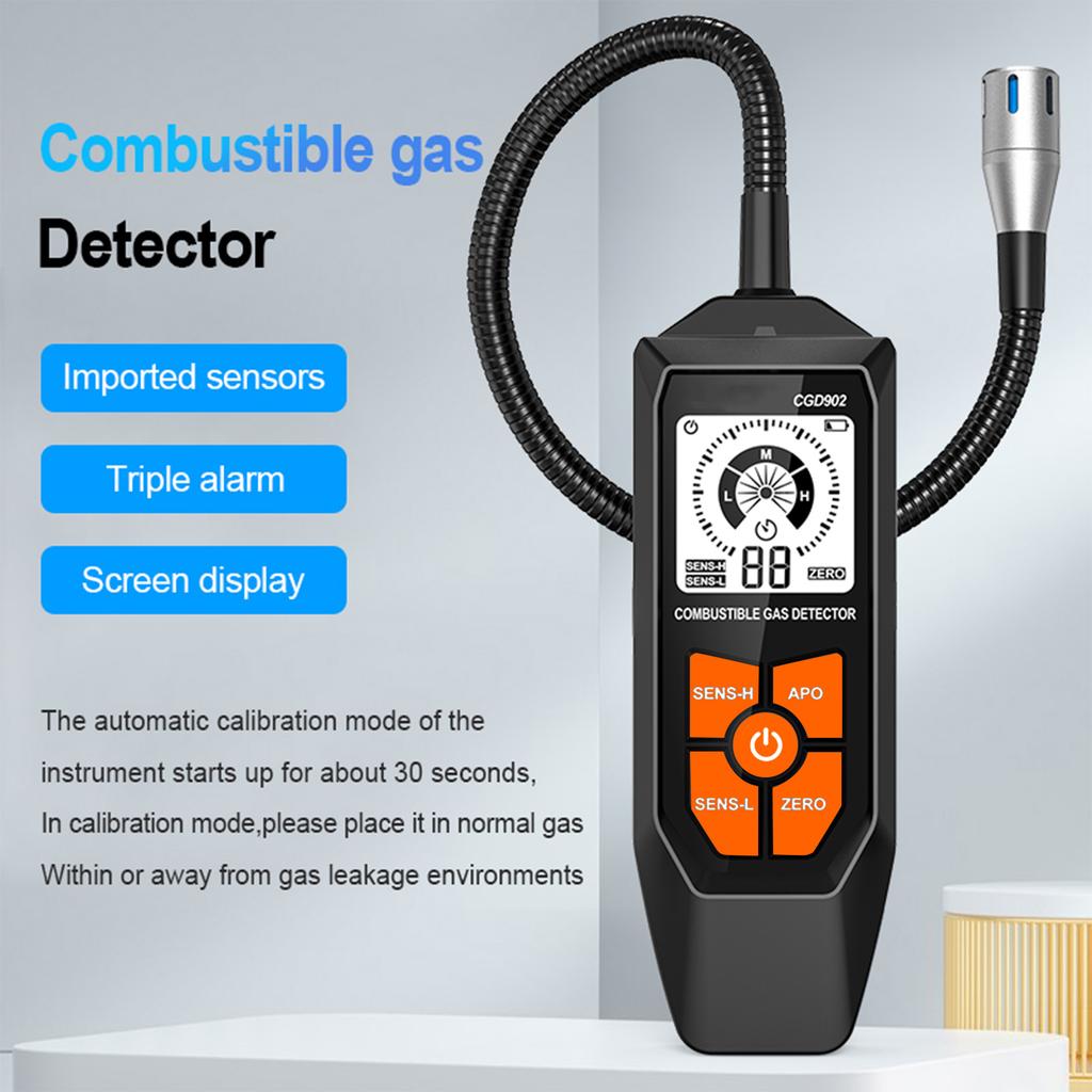 Combustible Gas Leak Detector Real Time Monitoring Buzzer/Backlight/Screen Display Alarm For Home Safety Industrial Use