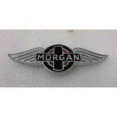 VINTAGE MORGAN AUTOS AUTO METALL HAUBE EMBLEM CHROM & SCHWARZ |Passend für
