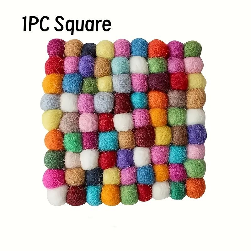1Pc Handmade Felt Mat, Small Coaster, Thermal Insulation Mat, Colorful Felt Mat, Embroidered Coaster, Thermal Insulation Placemat