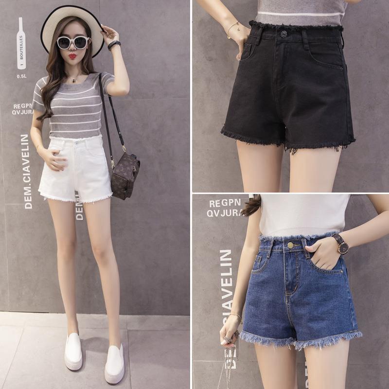 Summer 2026 Korean Style Age-Defying A-Line Denim Shorts for Women: Slimming, Loose-Fit, High-Waisted