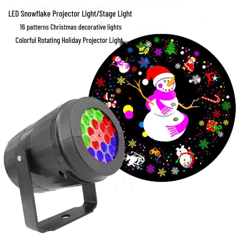 

LED Snowflake & Image Projector: Christmas & Halloween Rotating Light Show USB Port