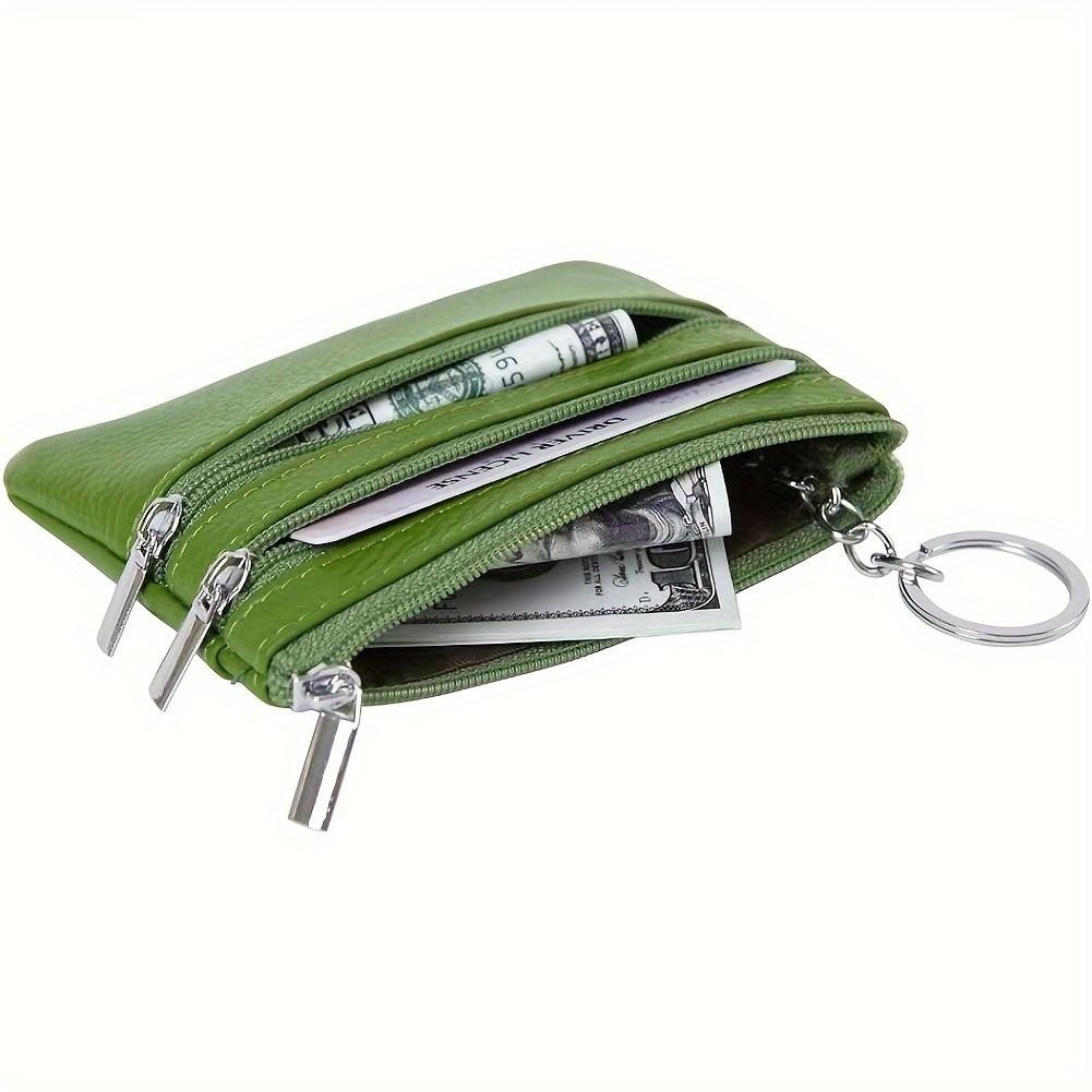 Porte-monnaie en cuir véritable pour femme, Mini pochette en peau de vache, Mini portefeuille avec chaîne