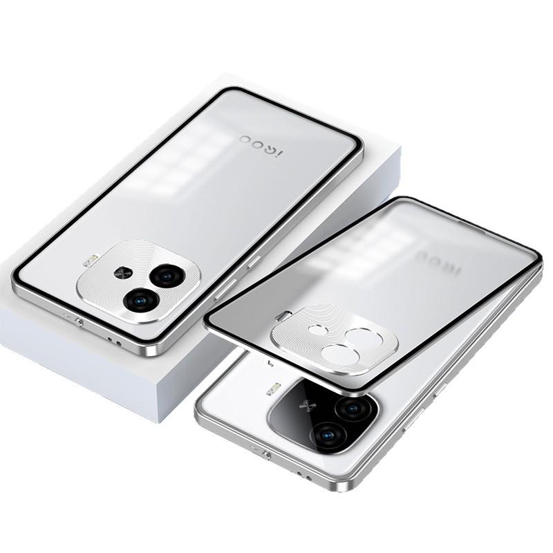 

Spring Buckle Metal Phone Case for IQOO Z9/Turbo/Turbo+/Y200GT Z9 Turbo+ серебряный
