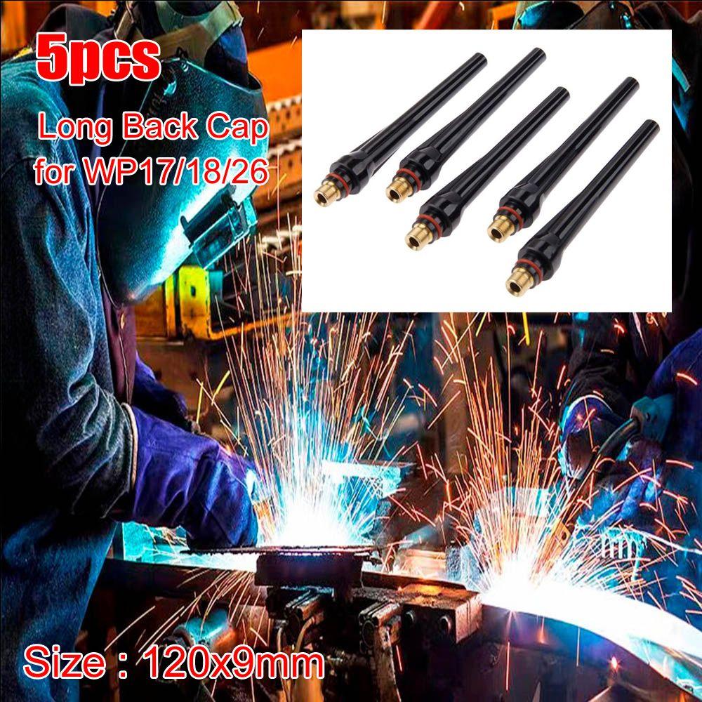 5pcs Tool Parts Arc TIG Soldering Supplies 57Y02 WP17/18/26 Long Back Cap Welding Torch