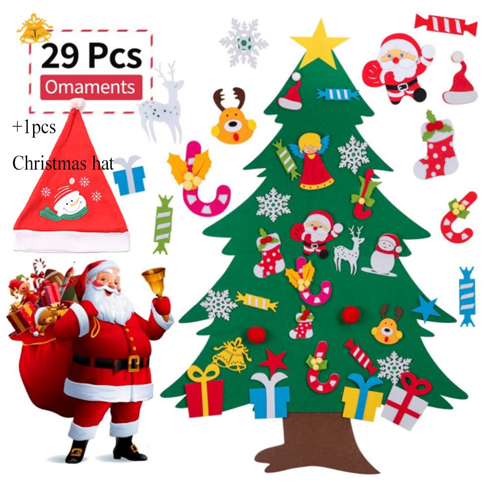 Anul Nou Craciun Decoratiuni pentru agatat pe usi de Craciun Set de brad de Craciun DIY cu ornamente pentru copii Cadouri de Craciun