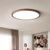 Modern LED Ceiling Light Circular Ultrathin Wood Grain Walnut Decorative Light Bedroom Dining Room Living Room Indoor Home Light
