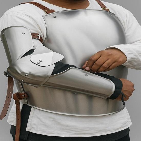 Medieval Soldier Full Body Armor Suit  Combat-Ready Steel Cuirass, Pauldrons, Greaves  Gauntlets  Cosplay Armor For Halloween Gift